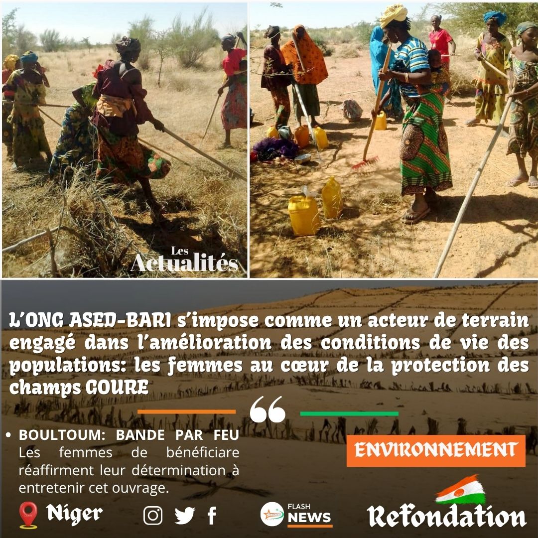 Realisation de la bande pare-feu à Boultoum par les femmes de Gouré - ONG ASDED/BARI